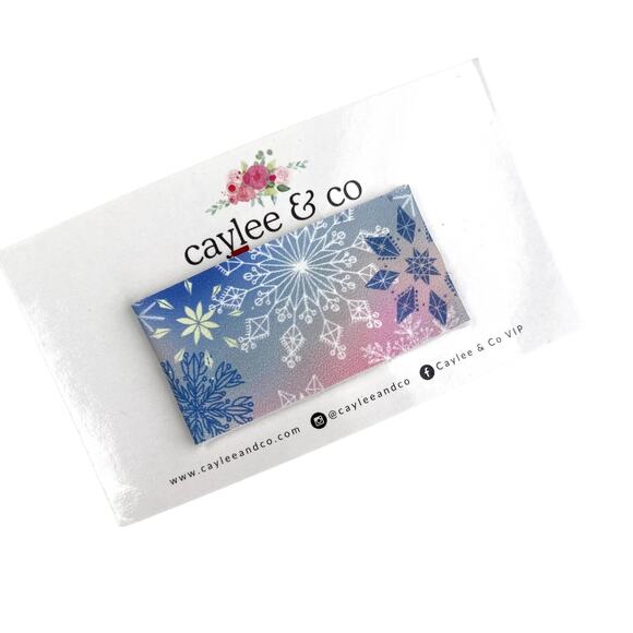 3/$10 caylee & co Snowflake Barrette Hair Clip - Pink White Blue - Picture 1 of 3